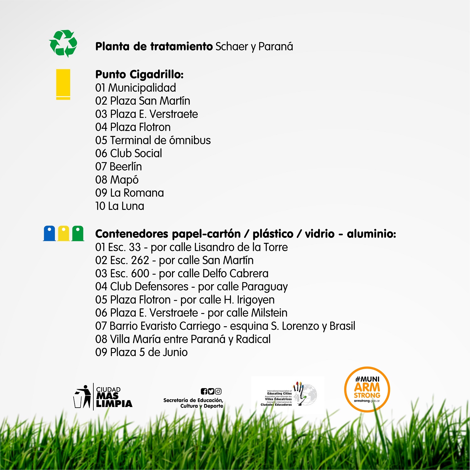 3 puntos verdes ciudad