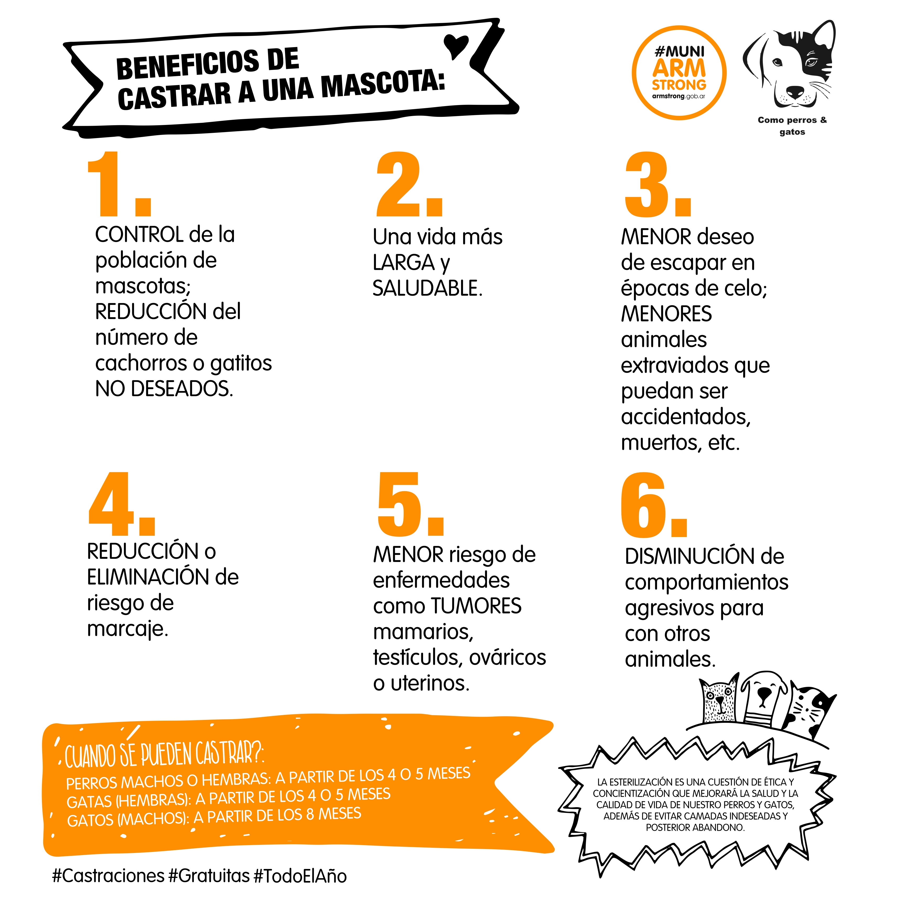 beneficios CASTRACIONES gratuitas