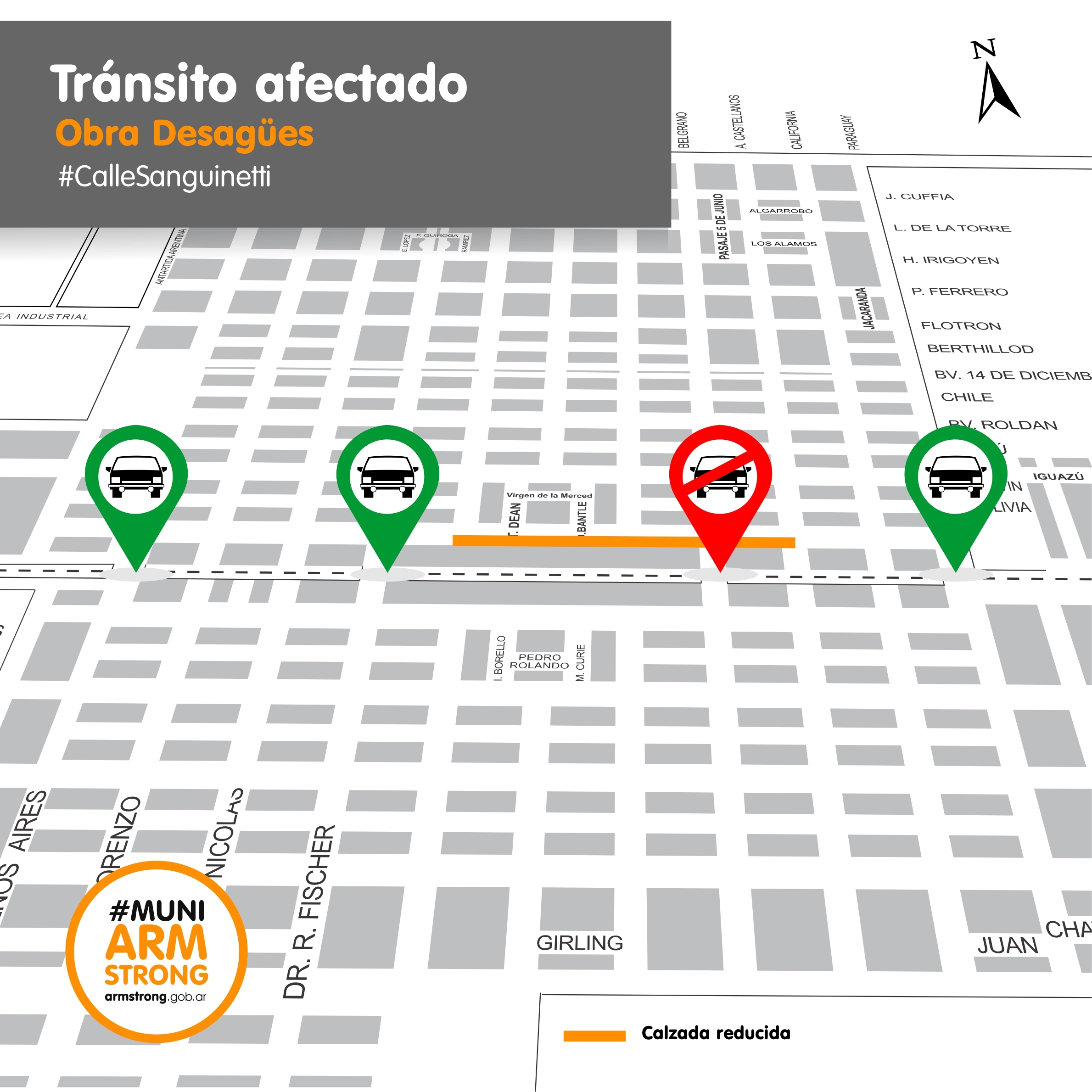 transito afectado por obras 