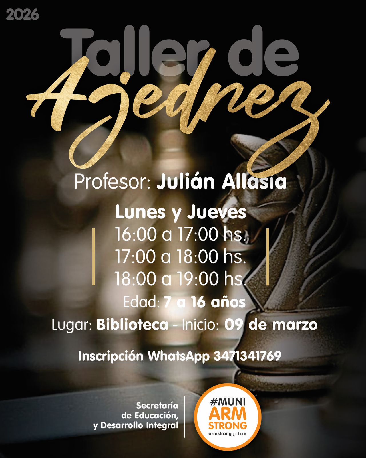 Taller municipal de ajedrez